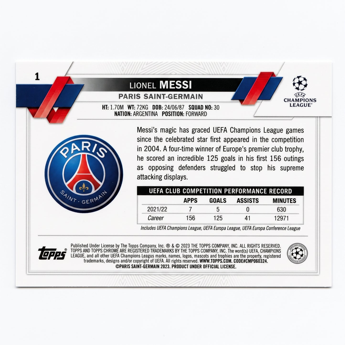 Lionel Messi | Procards | PCS-080 | foto 2
