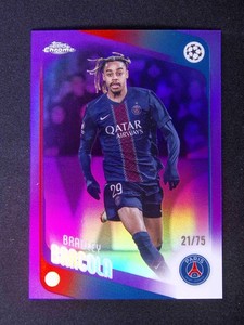 2025-26 Topps Chrome UEFA Bradley Barcola #63 Morado /75 / ProCard Sport | PCS-705