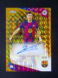 2025-26 Topps Chrome UEFA Robert Lewandowski Auto Oro Geométrico Refractor /50 / ProCard Sport | PCS-958