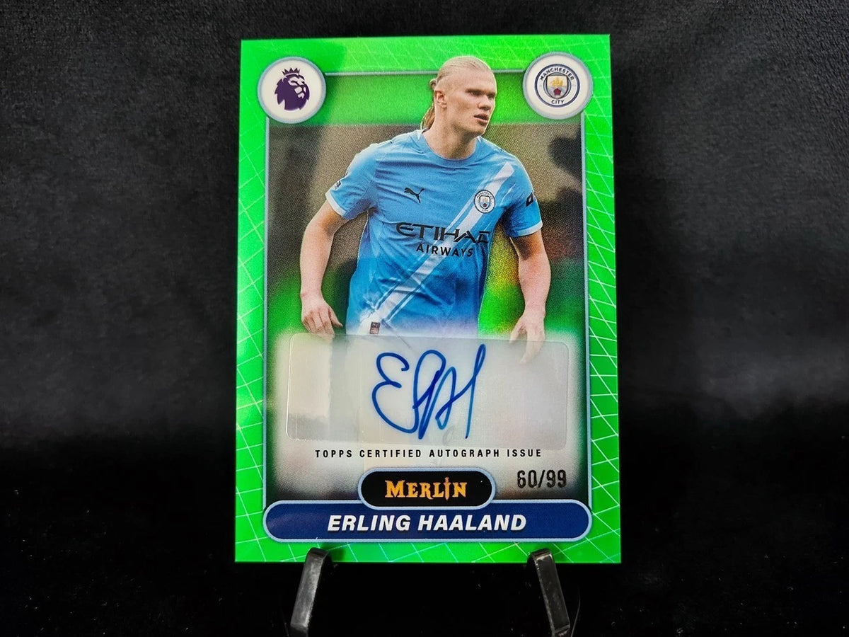 2025-26 Topps Merlin Premier Erling Haaland Green Auto /99 Noruega / ProCard Sport | PCS-981