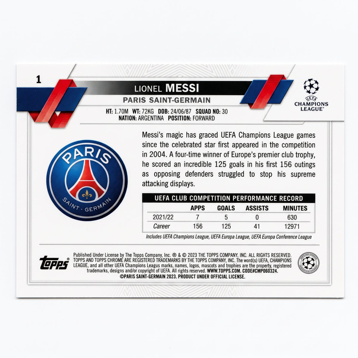 Lionel Messi | Procards | PCS-080 | foto 2
