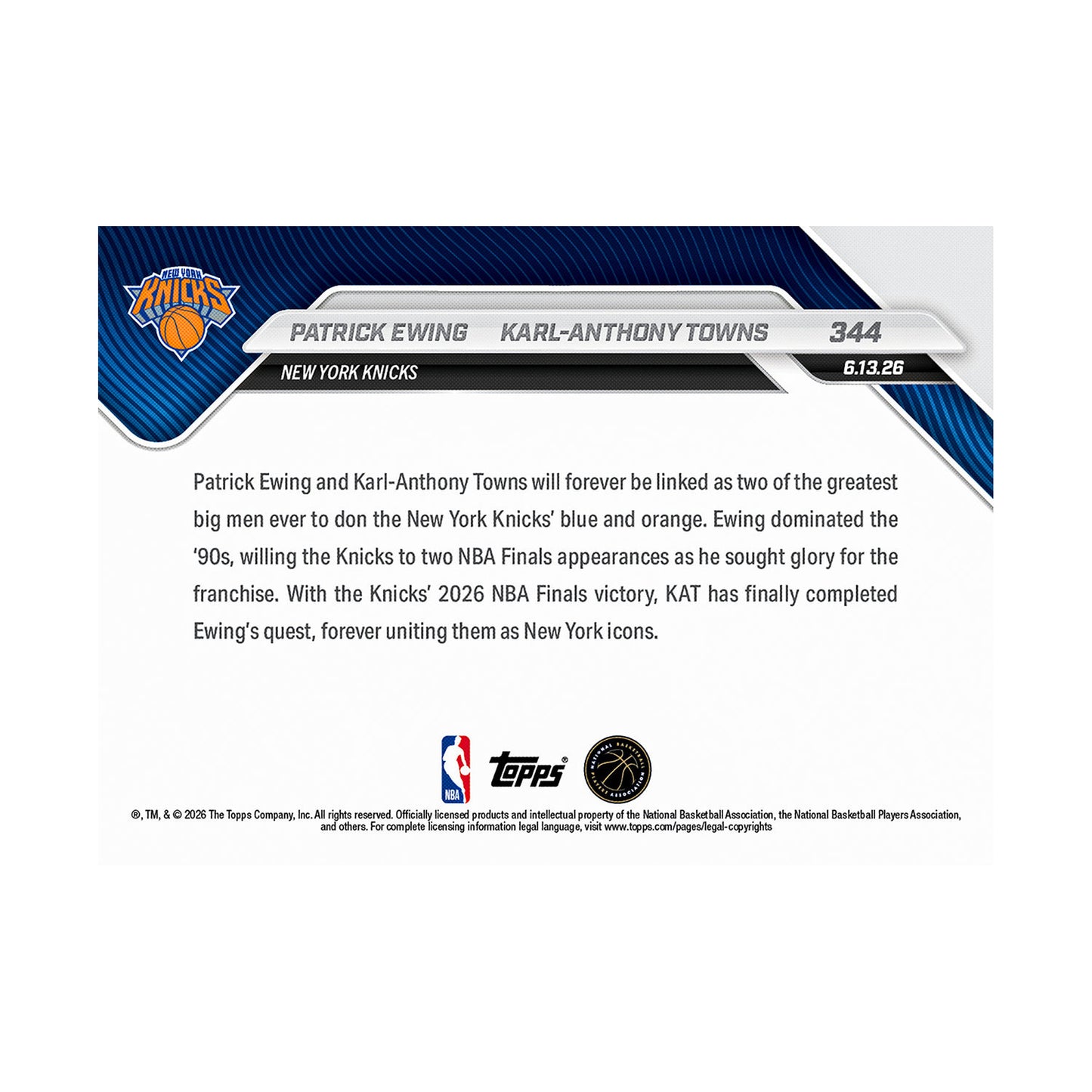 Patrick Ewing + Karl-Anthony Towns | Procards | PCS-147 | foto 2