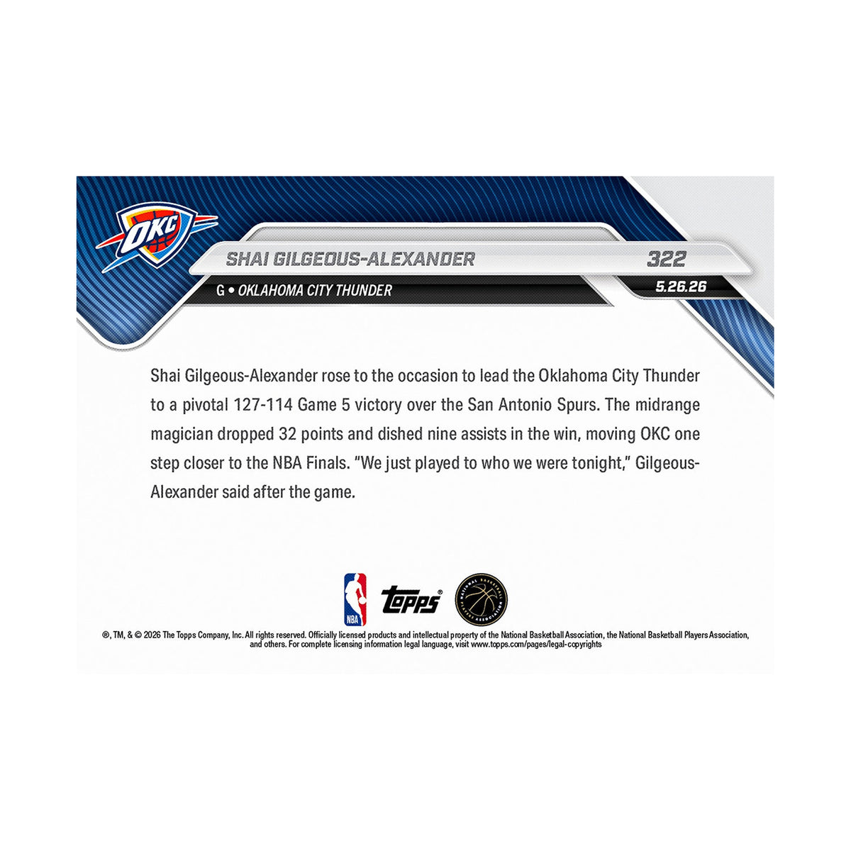 Shai Gilgeous-Alexander | Procards | PCS-319 | foto 2