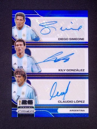 2026 Panini Prizm Copa Mundial de la FIFA Argentina Diego Simeone/Kily/Lopez 3 Auto /25 / ProCard Sport | PCS-624