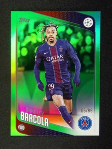 2025-26 Topps UEFA Bradley Barcola #63 Green Refractor / ProCard Sport | PCS-702