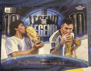 Folleto del legado de Lionel Messi/Diego Maradona de Panini Kayou para la Copa Mundial de la FIFA 2026 / ProCard Sport | PCS-716
