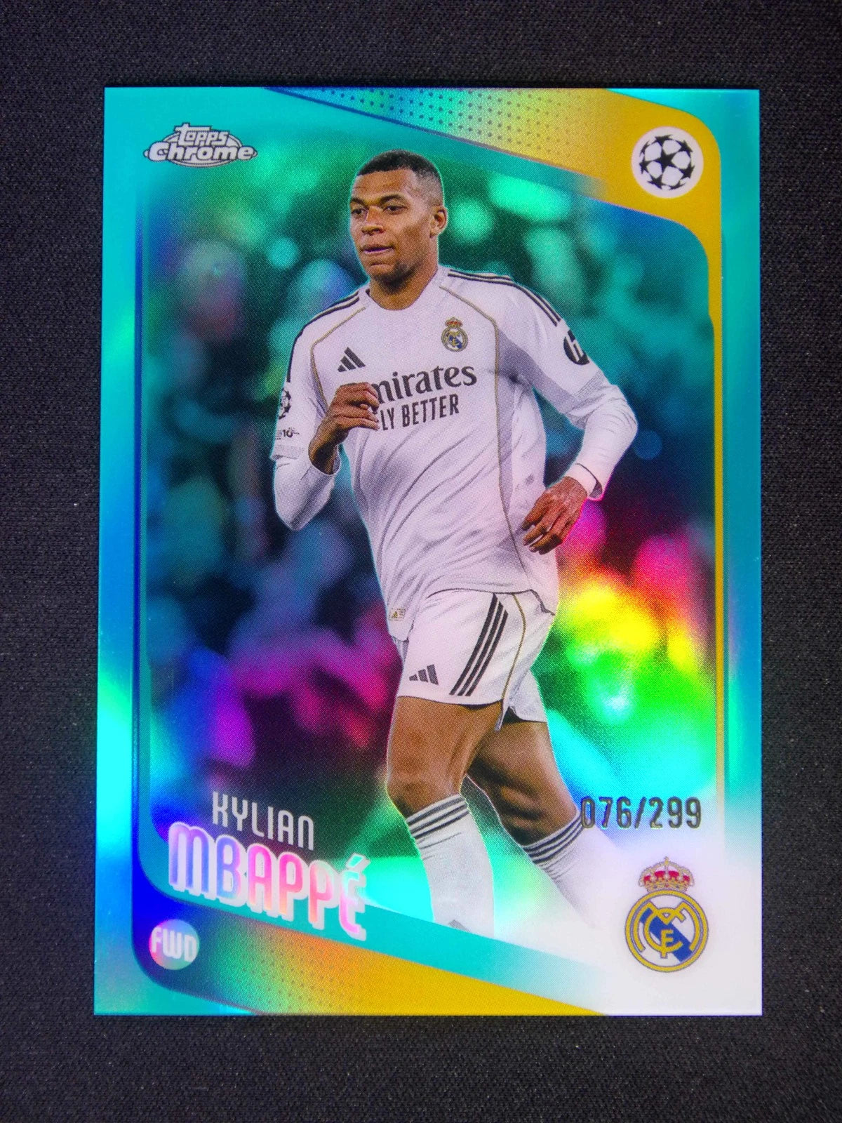 2025-26 Topps Chrome UEFA Kylian Mbappé #112 Teal Refractor /299 / ProCard Sport | PCS-720