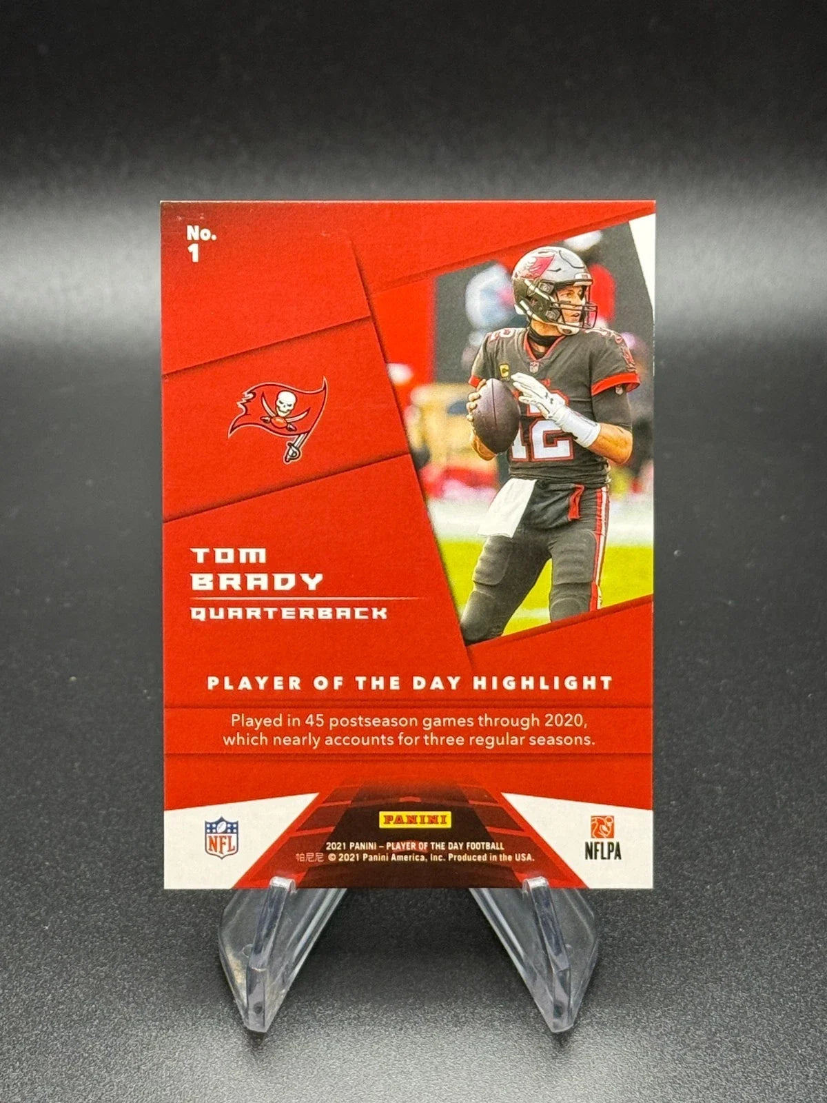 Reverso de Tom Brady 2021 Panini Player of the Day #1