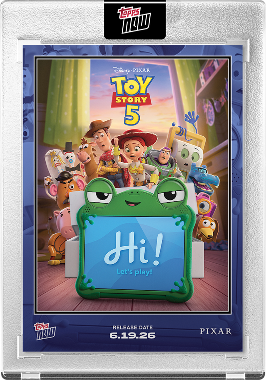 Imagen referencial oficial de Topps: carta 2026 Disney Topps NOW Toy Story 5